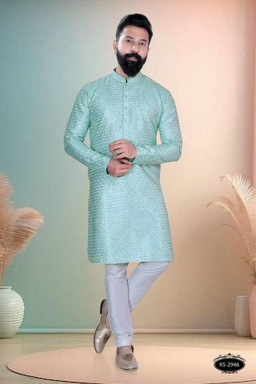 BLUE TONE KURTA WITH ASTER FOR EVERY FESTIVITY