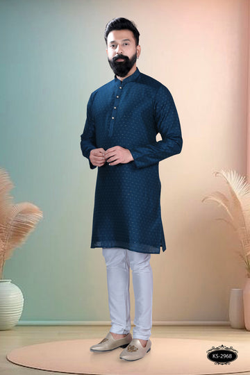 TRENDY DEEP-BLUE TONE KURTA WITH ASTER FOR EVERY OCCASIONS