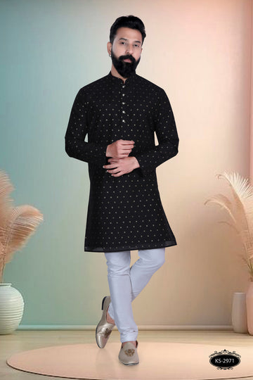 TRENDY BLACK TONE KURTA WITH ASTER FOR EVERY OCCASIONS