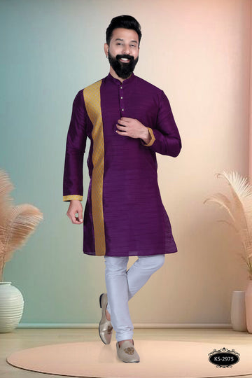 PURPLE HUE KURTA WITH DESIGNER PATTA FOR EVERY ETHNIC WEAR