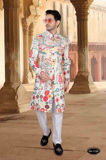 Heavy Thread and Sequence Embroidery All Over | White