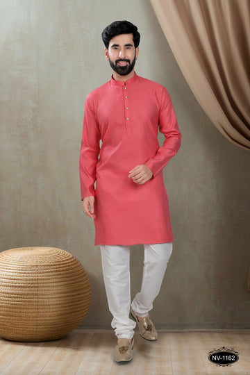 RED KURTA WITH GEOMETRIC DESIGN FOR ALL ETHNIC EVENTS