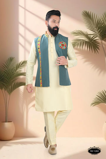 NAVRATRI OPEN-STYLE TEAL BLUE TONE ONLY JACKET