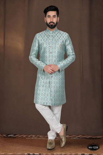 BLUE TONE INDO-WESTERN SET IN UNIQUE PATTERN FOR EVERY OCCASIONS