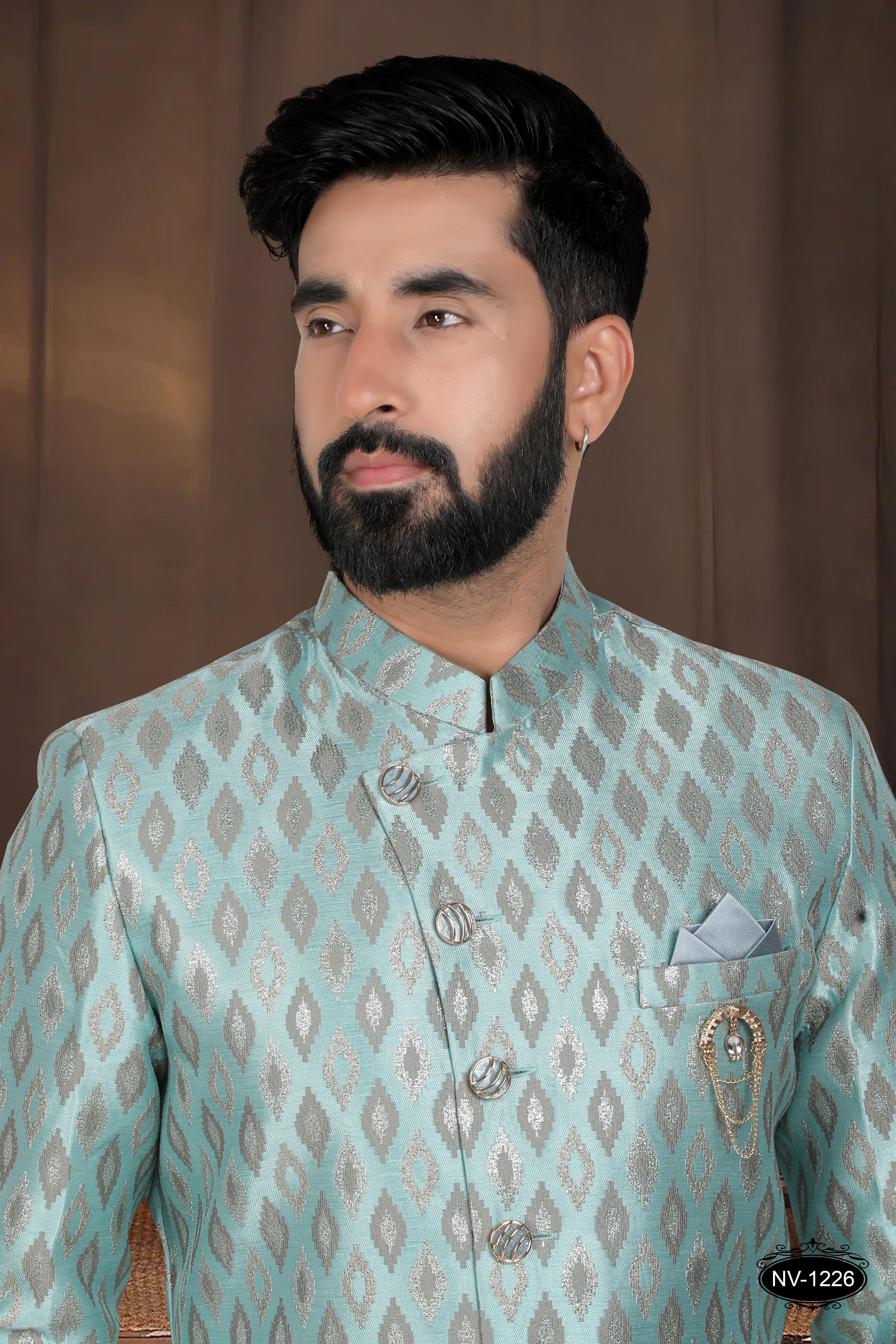BLUE TONE INDO-WESTERN SET IN UNIQUE PATTERN FOR EVERY OCCASIONS