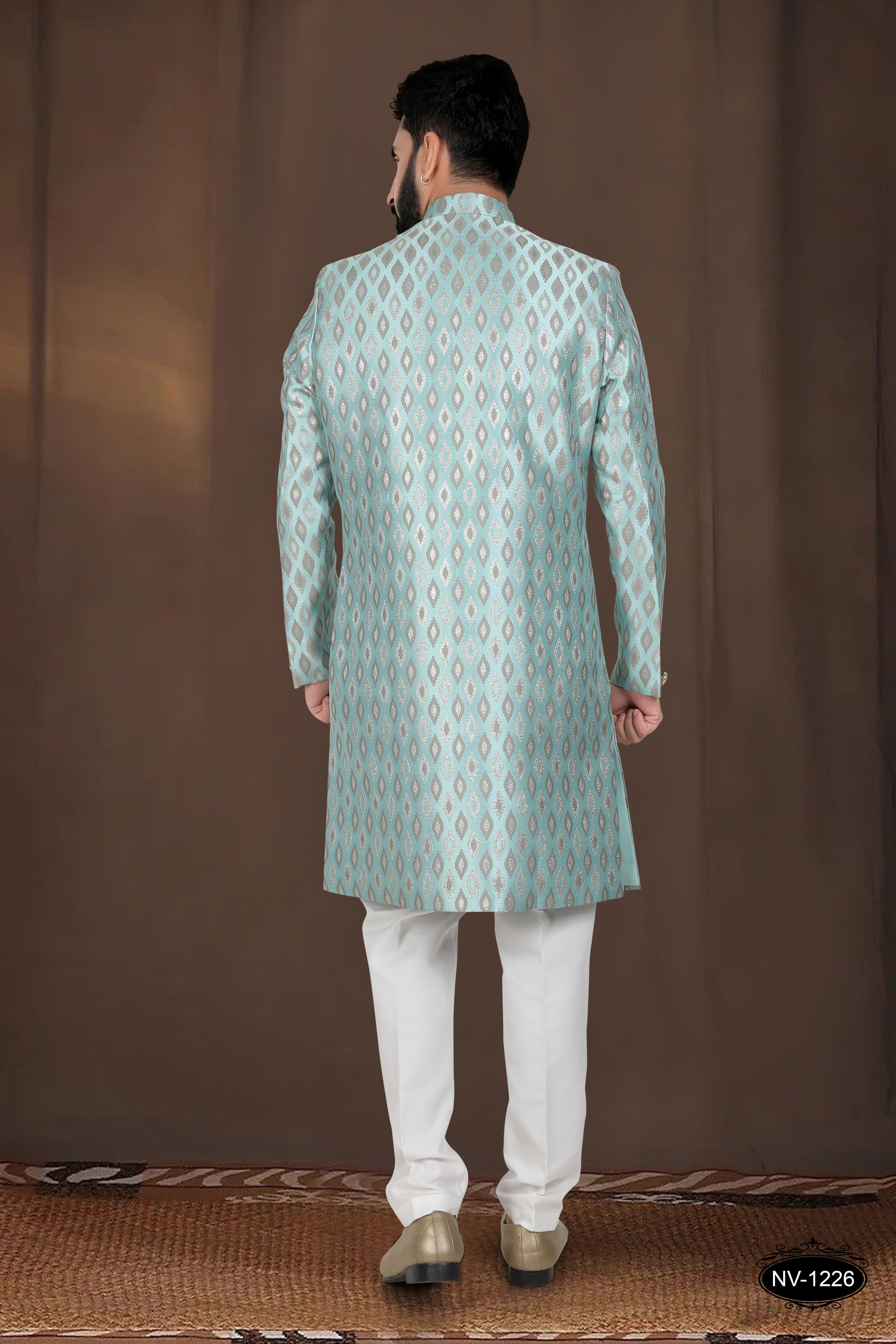 BLUE TONE INDO-WESTERN SET IN UNIQUE PATTERN FOR EVERY OCCASIONS