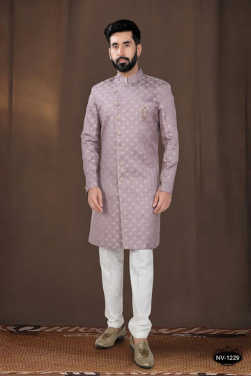 ONION-PINK TONE INDO-WESTERN SET IN UNIQUE PATTERN FOR EVERY OCCASIONS