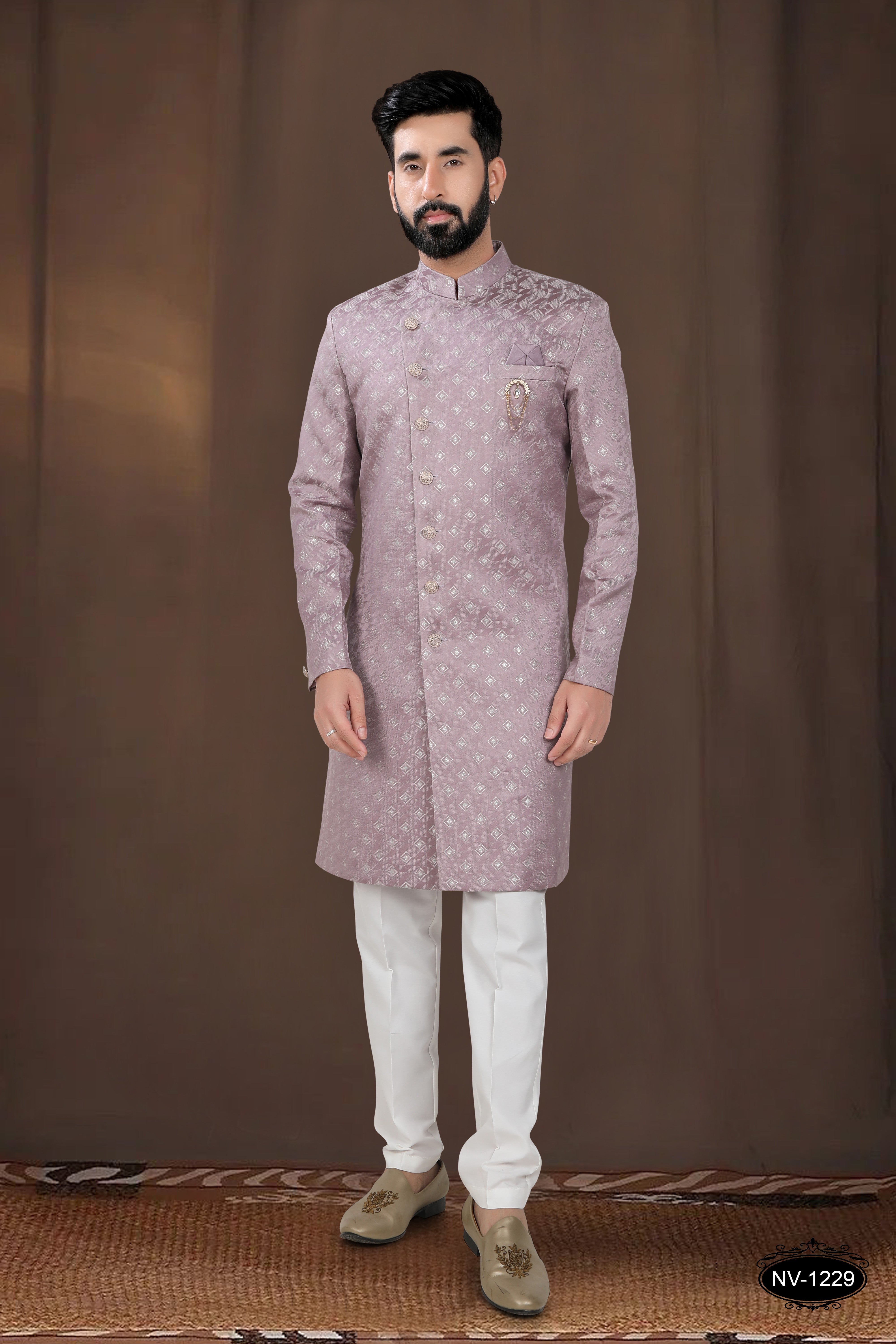 ONION-PINK TONE INDO-WESTERN SET IN UNIQUE PATTERN FOR EVERY OCCASIONS