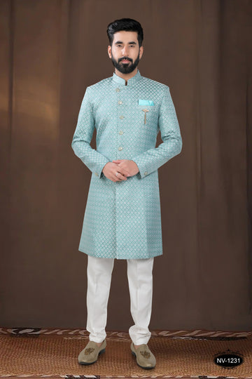 BLUE TONE INDO-WESTERN SET UNIQUE PATTERN  FOR EVERY OCCASIONS