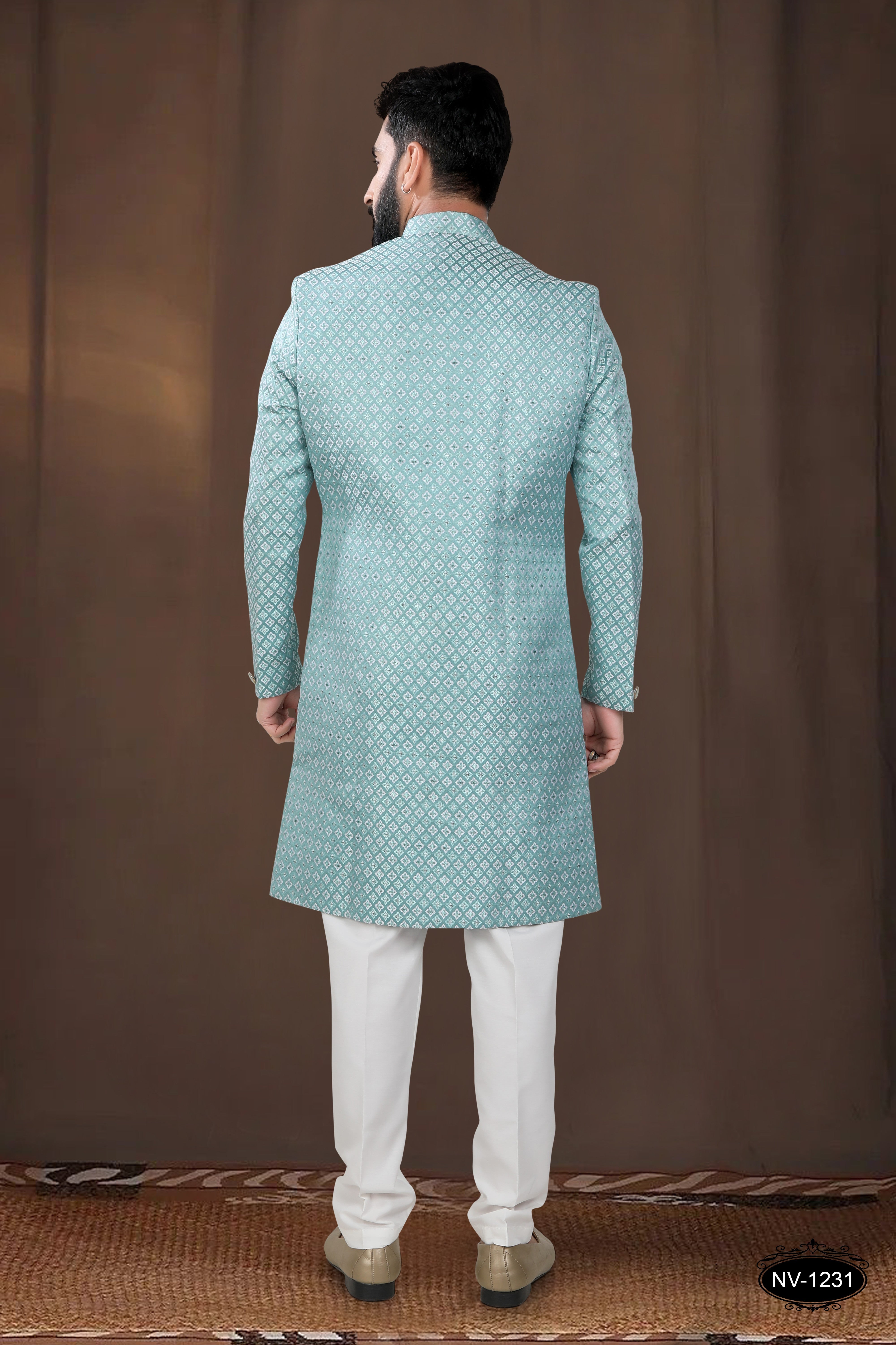 BLUE TONE INDO-WESTERN SET UNIQUE PATTERN  FOR EVERY OCCASIONS
