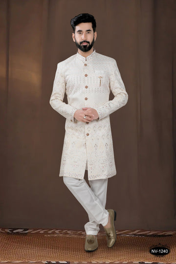 OFF-WHITE BASE INDO-WESTERN SET FOR EVERY OCCASIONS
