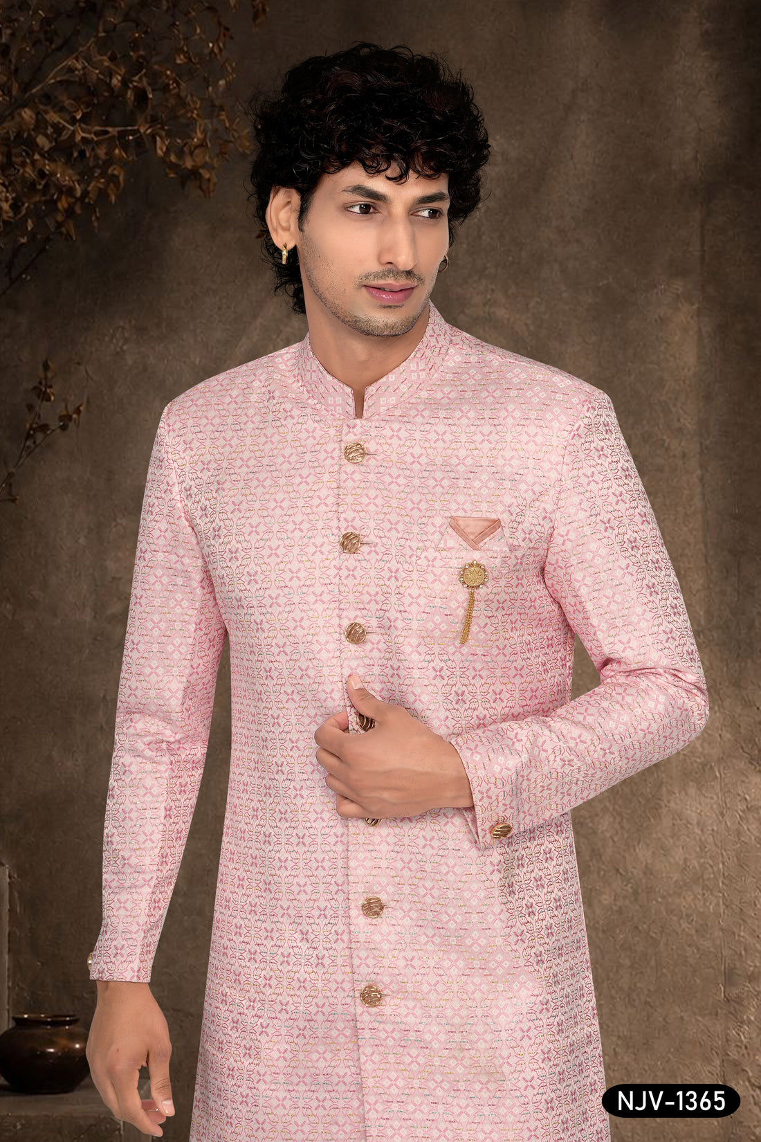 INDO-WESTERN SET IN PINK HUE WITH THREAD EMBROIDERY