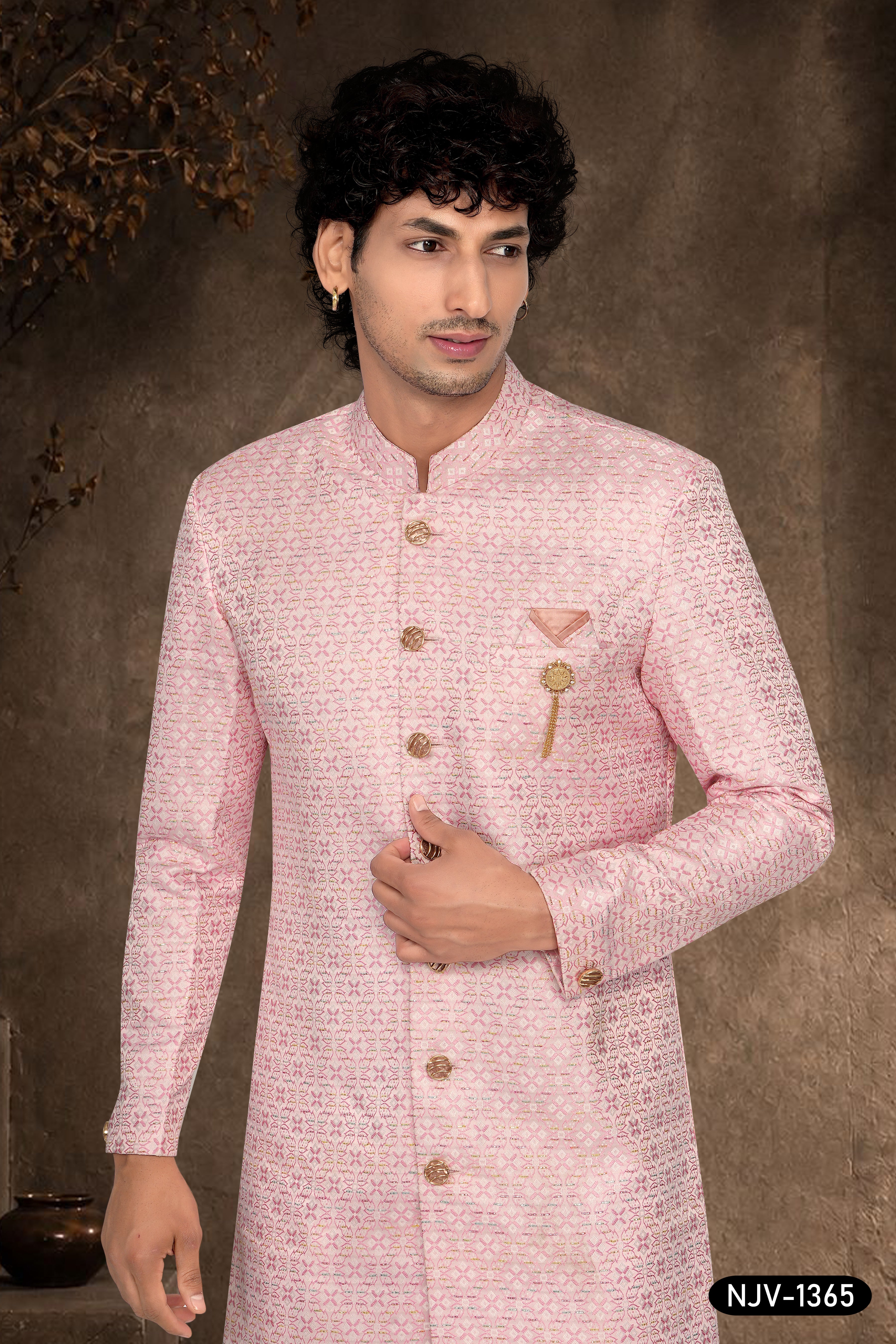 INDO-WESTERN SET IN PINK HUE WITH THREAD EMBROIDERY