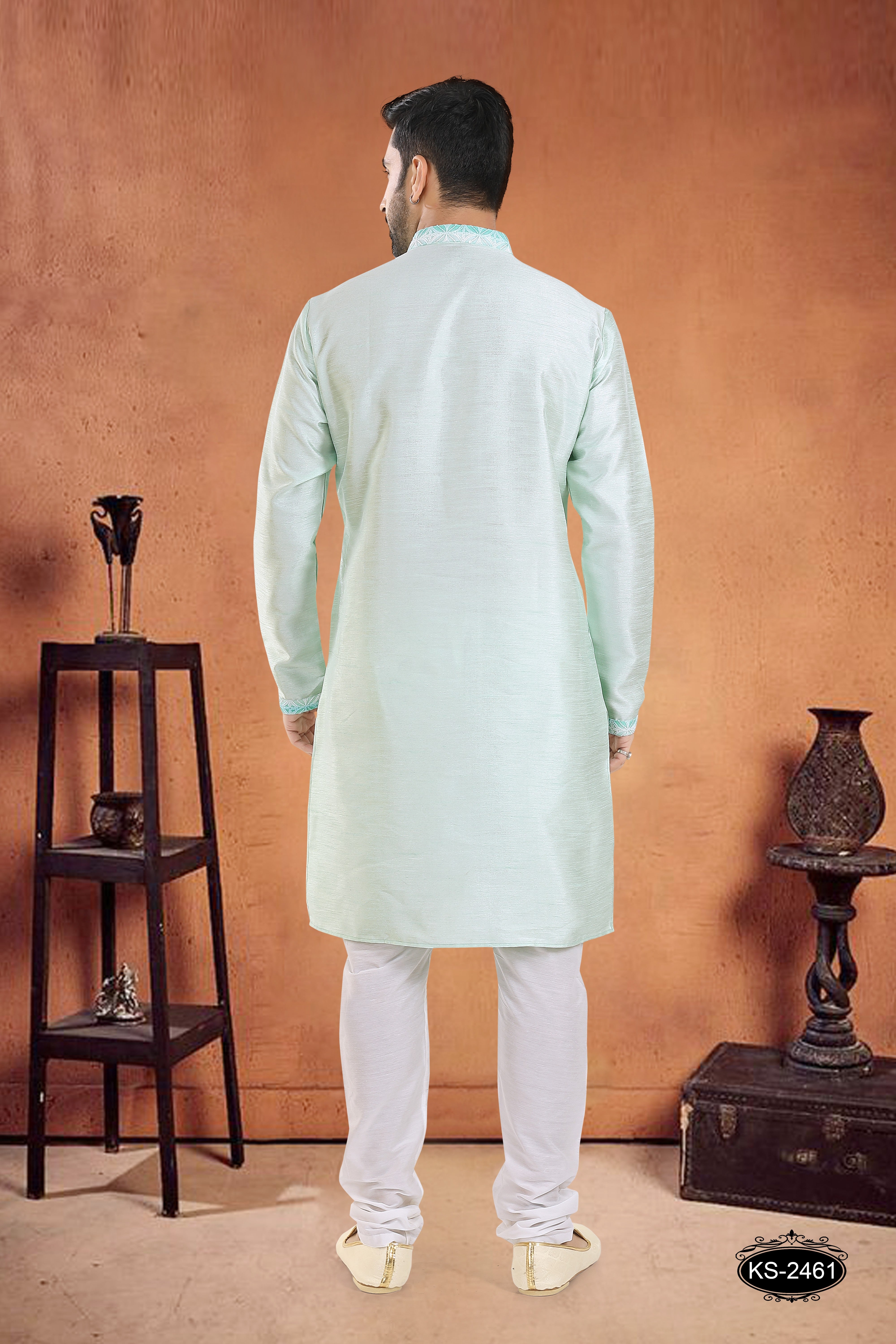 DESIGNER PATTA KURTA SET IN BLUE HUE