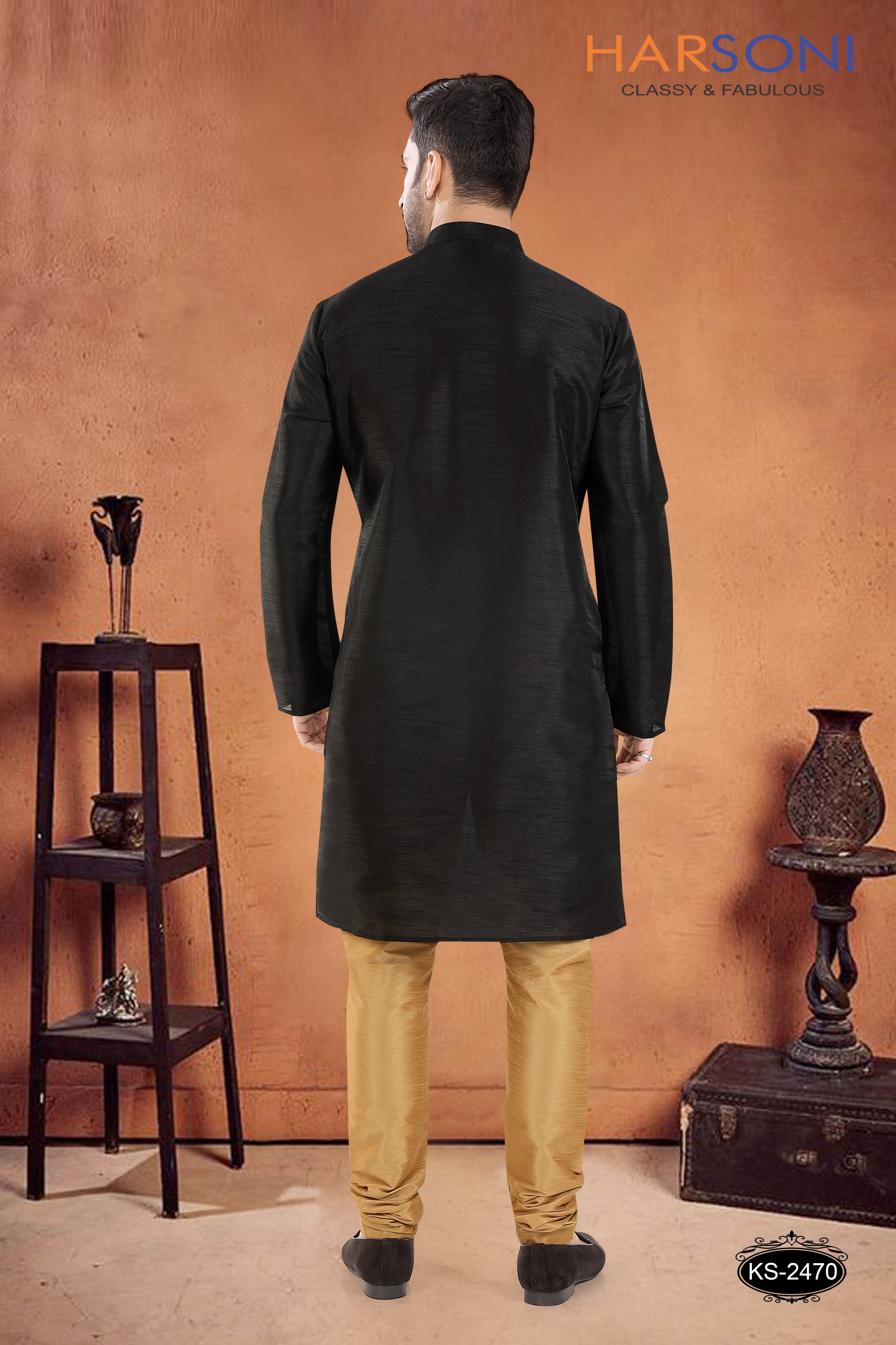 DESIGNER LACE KURTA SET IN BLACK TONE