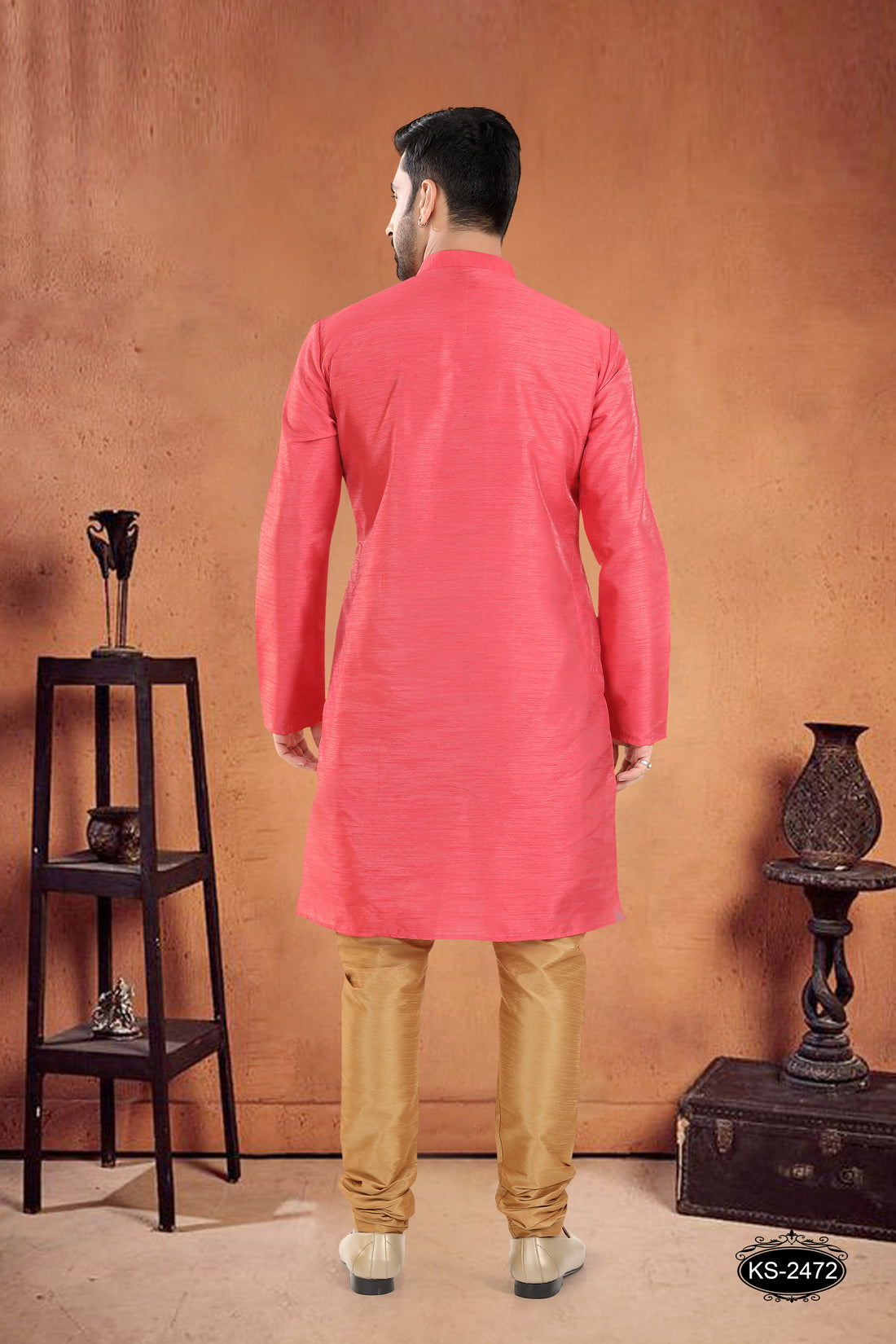 PINK KURTA SET WITH DESIGNER LACE ON YOKE & BORDER