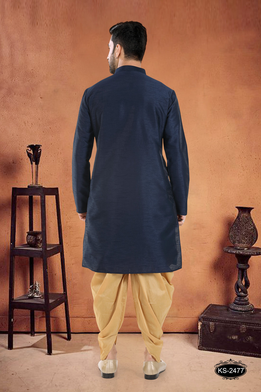 KURTA SET IN BLUE TONE WITH DESIGNER LACE