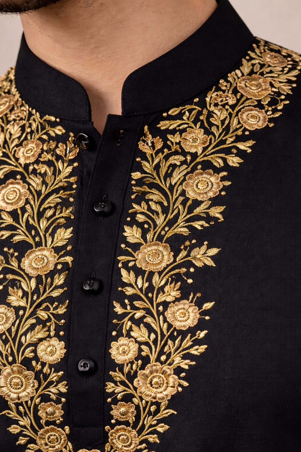 DESIGNER HAND FLORAL EMBROIDERY KURTA SET FOR FESTIVE OCCASIONS