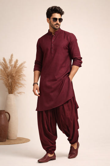 KURTA WITH PATHANI IN MAROON TONE FOR EVERY OCCASIONS