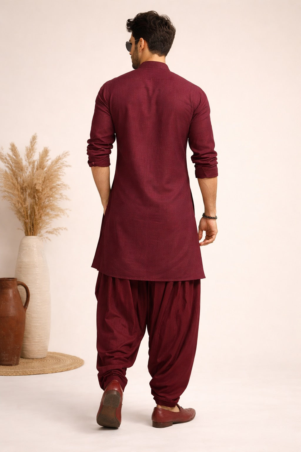 KURTA WITH PATHANI IN MAROON TONE FOR EVERY OCCASIONS