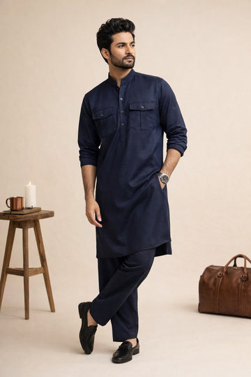 PATHANI KURTA SET IN BLUE TONE FOR EVERY OCCASIONS
