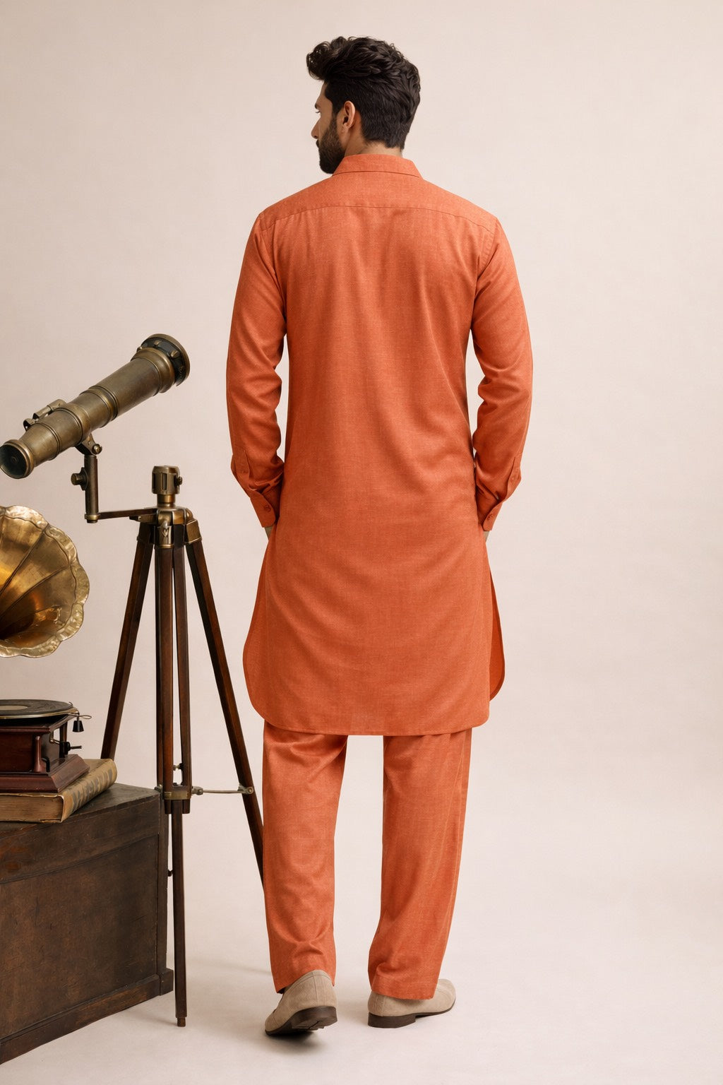 PATHANI KURTA SET IN ORANGE TONE FOR EVERY OCCASIONS