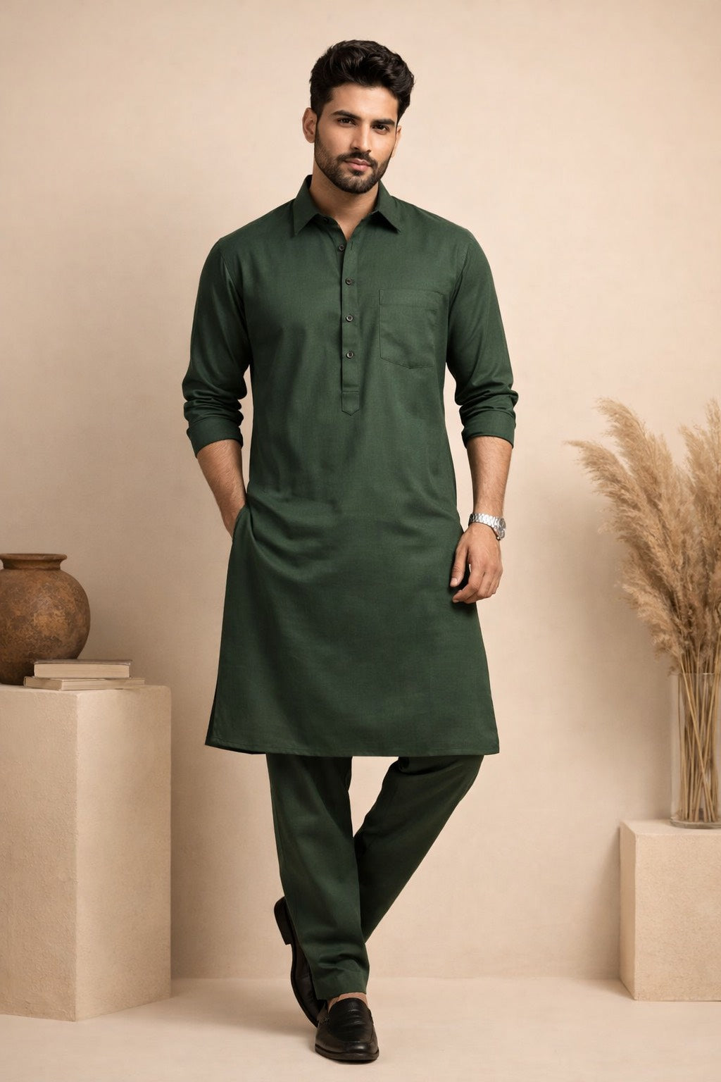 PATHANI KURTA SET IN GREEN TONE FOR EVERY OCCASONS
