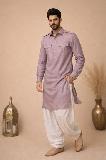KURTA WITH PATHANI IN ONION-PINK TONE FOR EVERY OCCASIONS