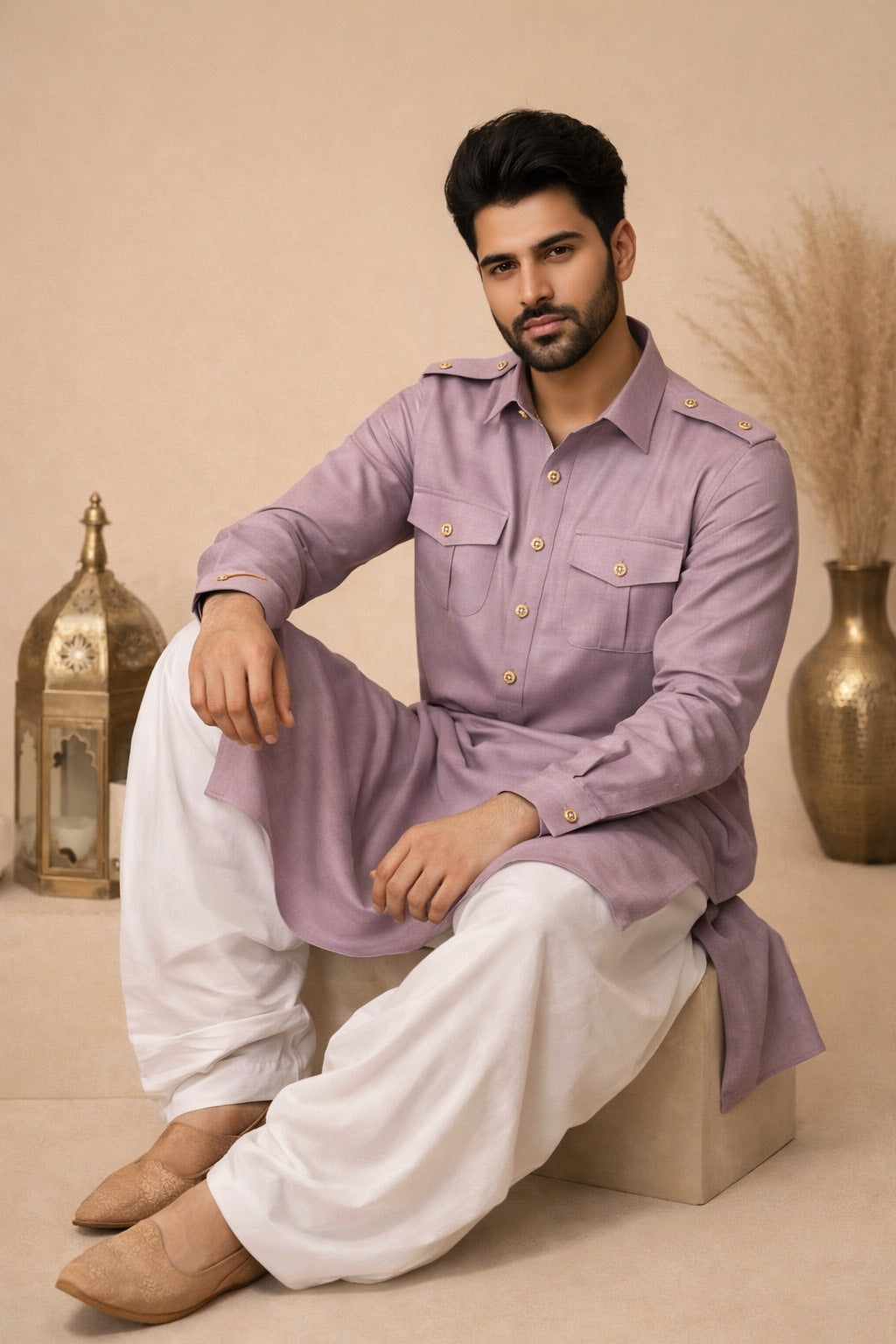 KURTA WITH PATHANI IN ONION-PINK TONE FOR EVERY OCCASIONS