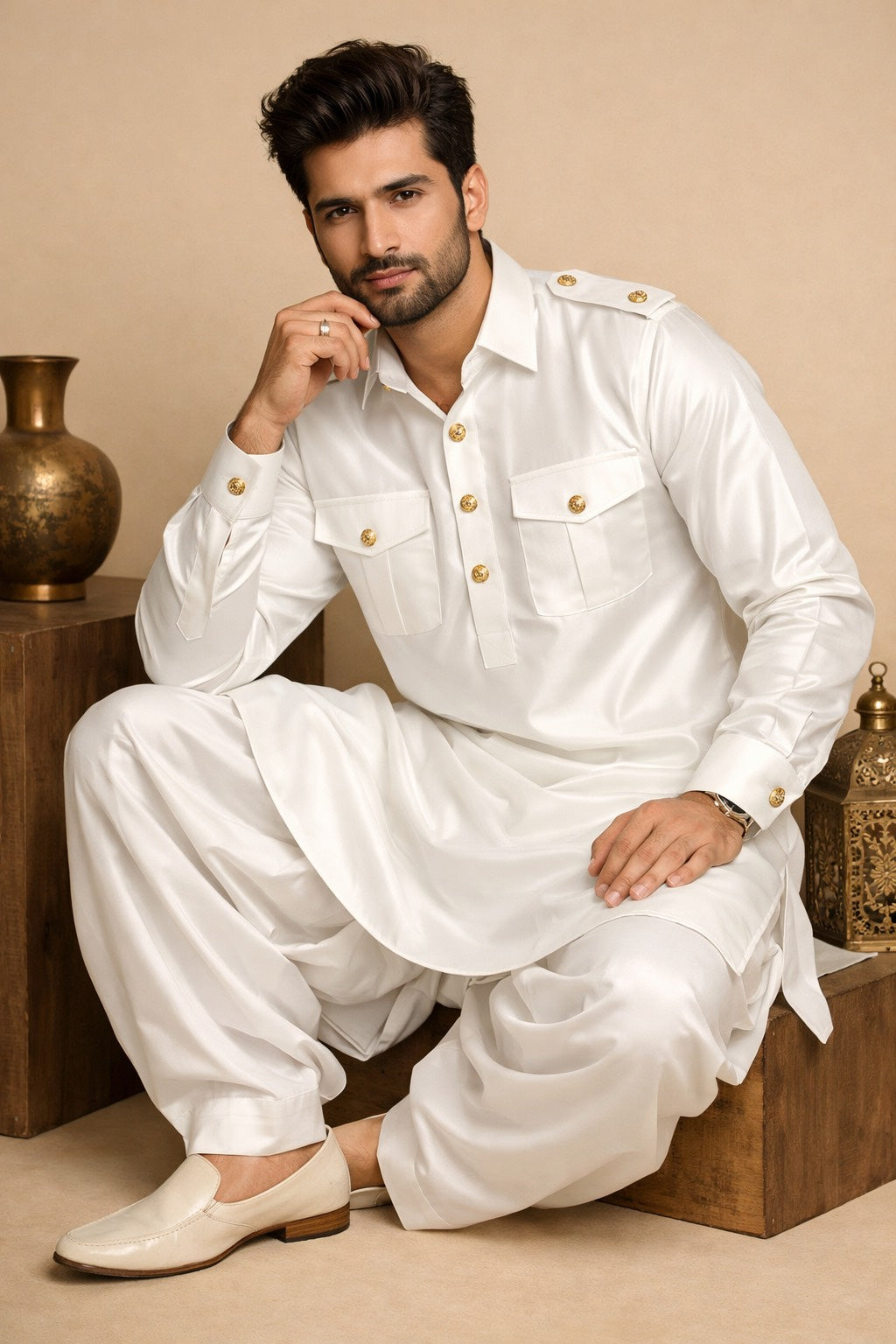 KURTA WITH PATHANI IN RICH WHITE TONE FOR EVERY OCCASIONS