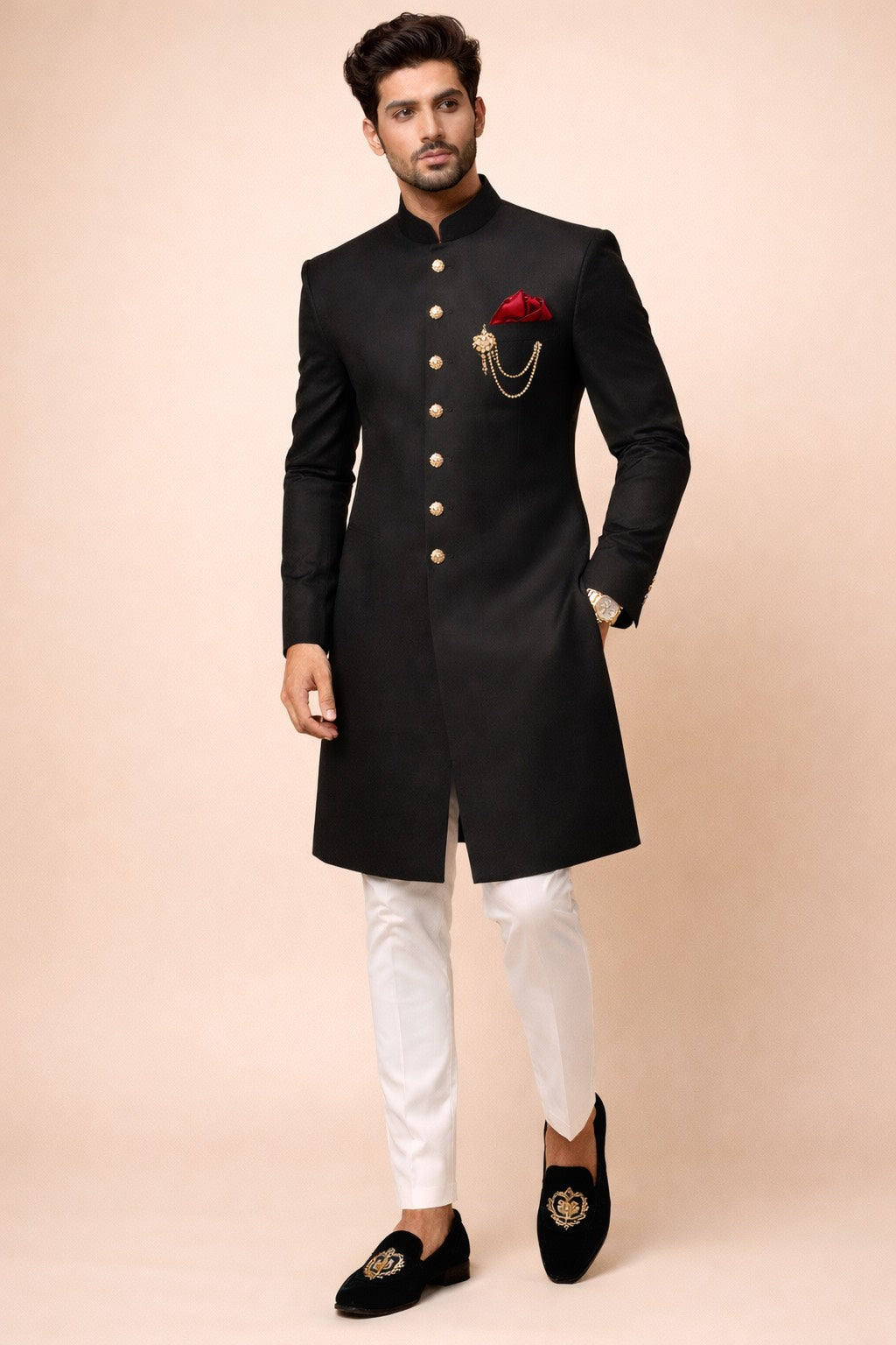 BLACK-TONE CLASSIC INDO-WESTERN SET FOR OCCASIONAL WEAR