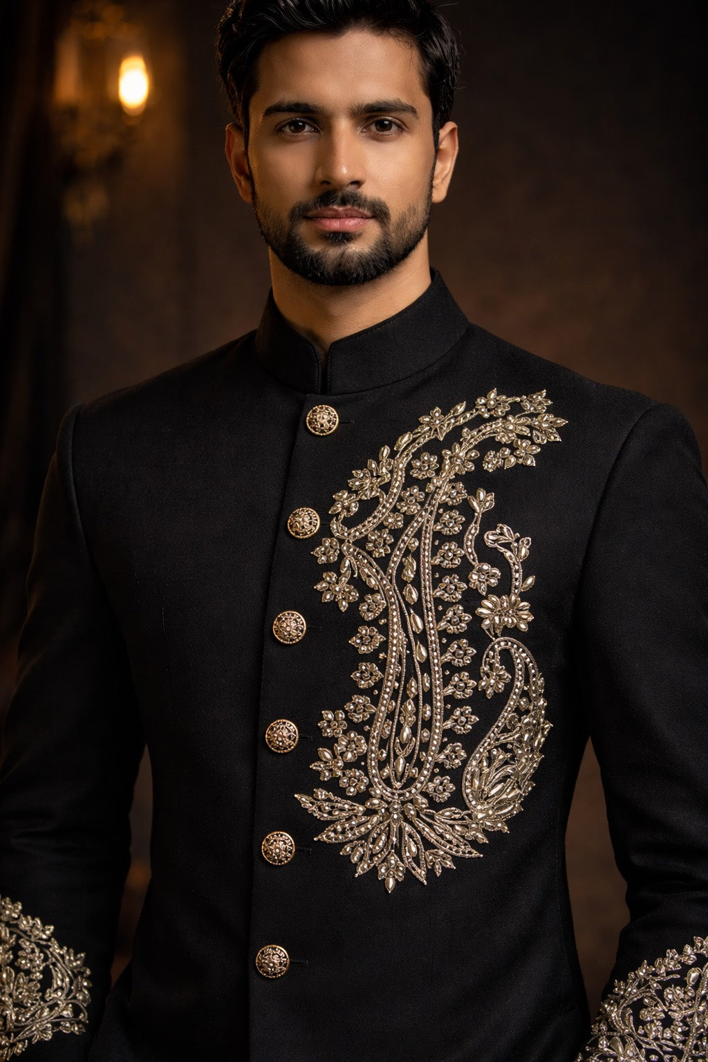 INDO-WESTERN IN CLASSY BLACK TONE WITH HAND EMBROIDERY FOR EVERY WEDDING OCCASIONS