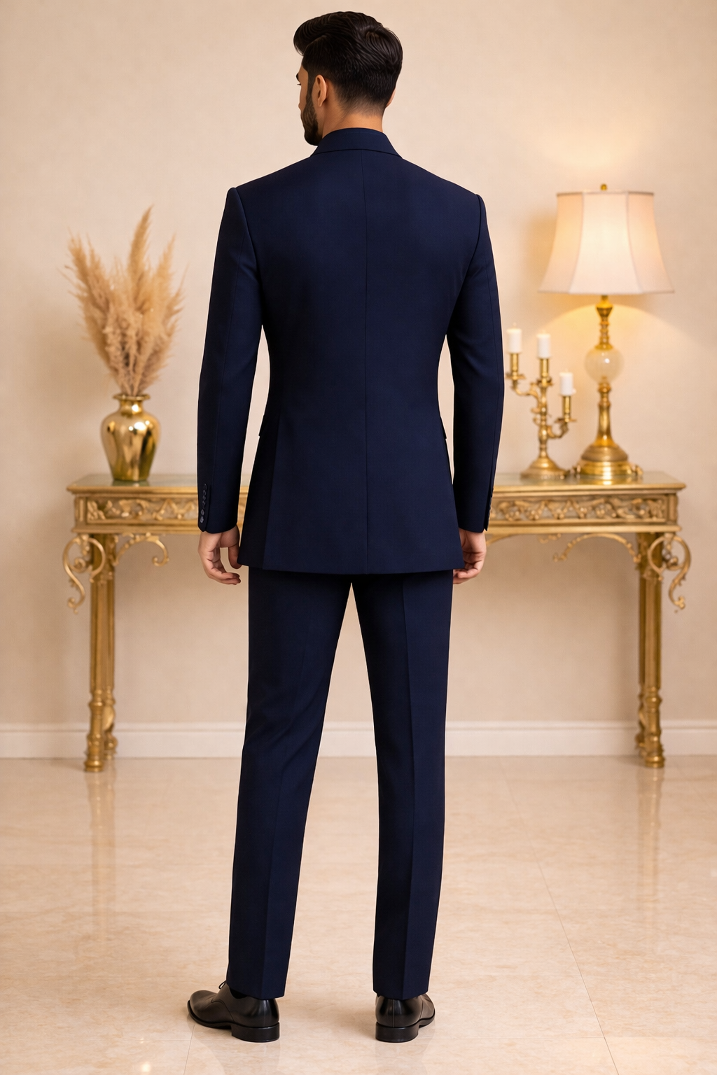 OPEN BANDHGALA SET WITH UNIQUE HAND EMBROIDERY IN RICH BLUE TONE