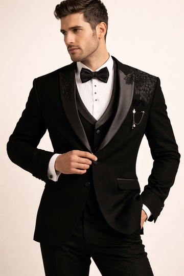 DESIGNER HAND EMBROIDERY 5 PC SUIT IN ARMANI