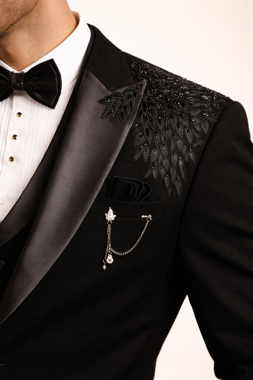 DESIGNER HAND EMBROIDERY 5 PC SUIT IN ARMANI