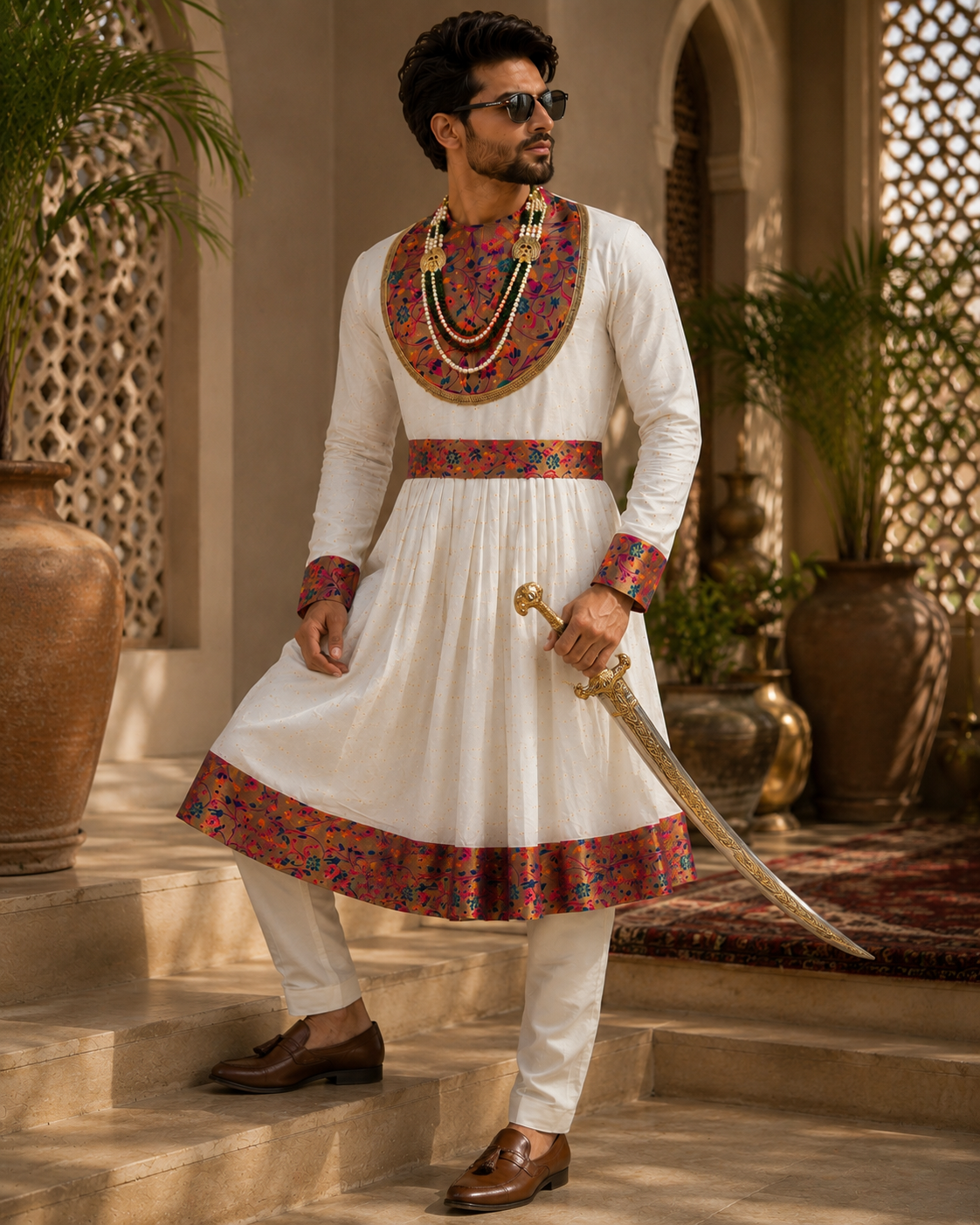 TRADITIONAL PAITHANI PESHWAI KURTA SET
