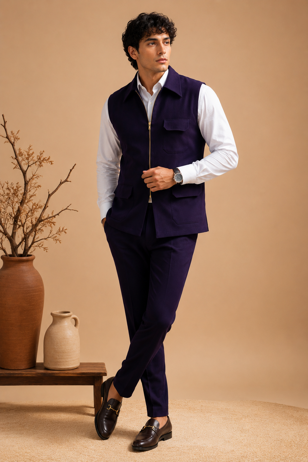 ARMAANI LACHKA JACKET SET IN VOILET HUE
