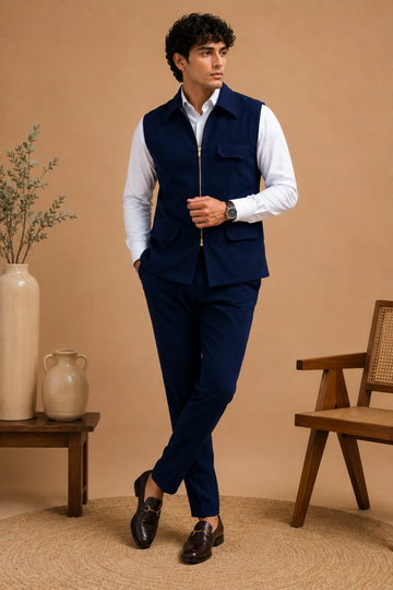 BLUE TONE JACKET SET IN ARMAANI LACHKA