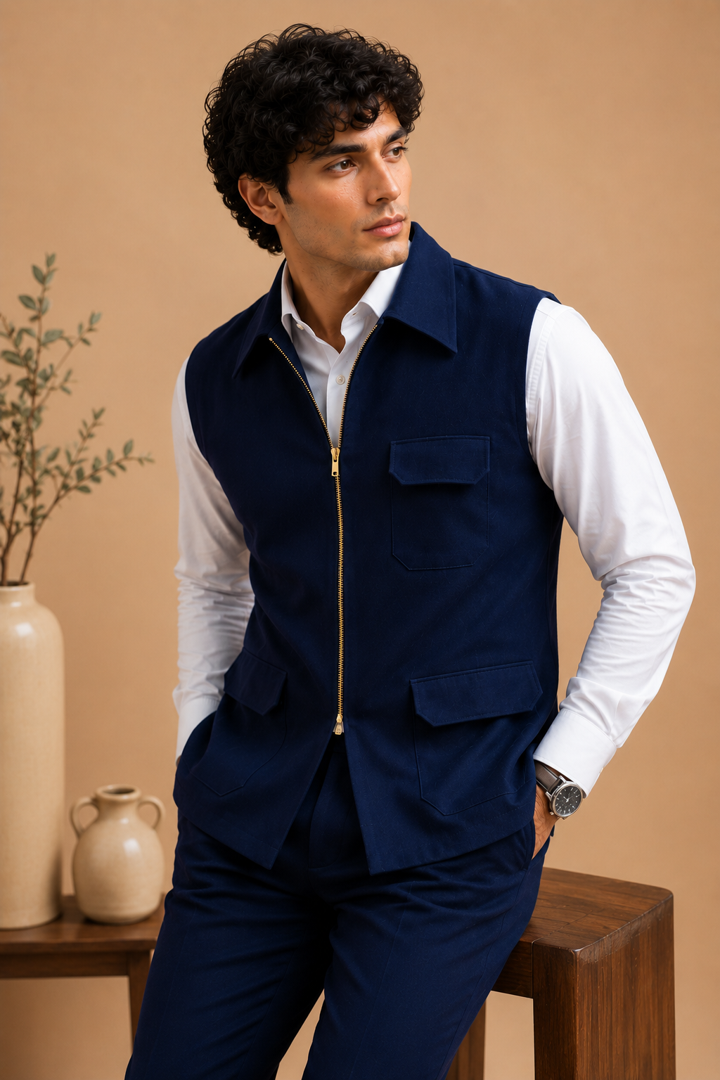 BLUE TONE JACKET SET IN ARMAANI LACHKA