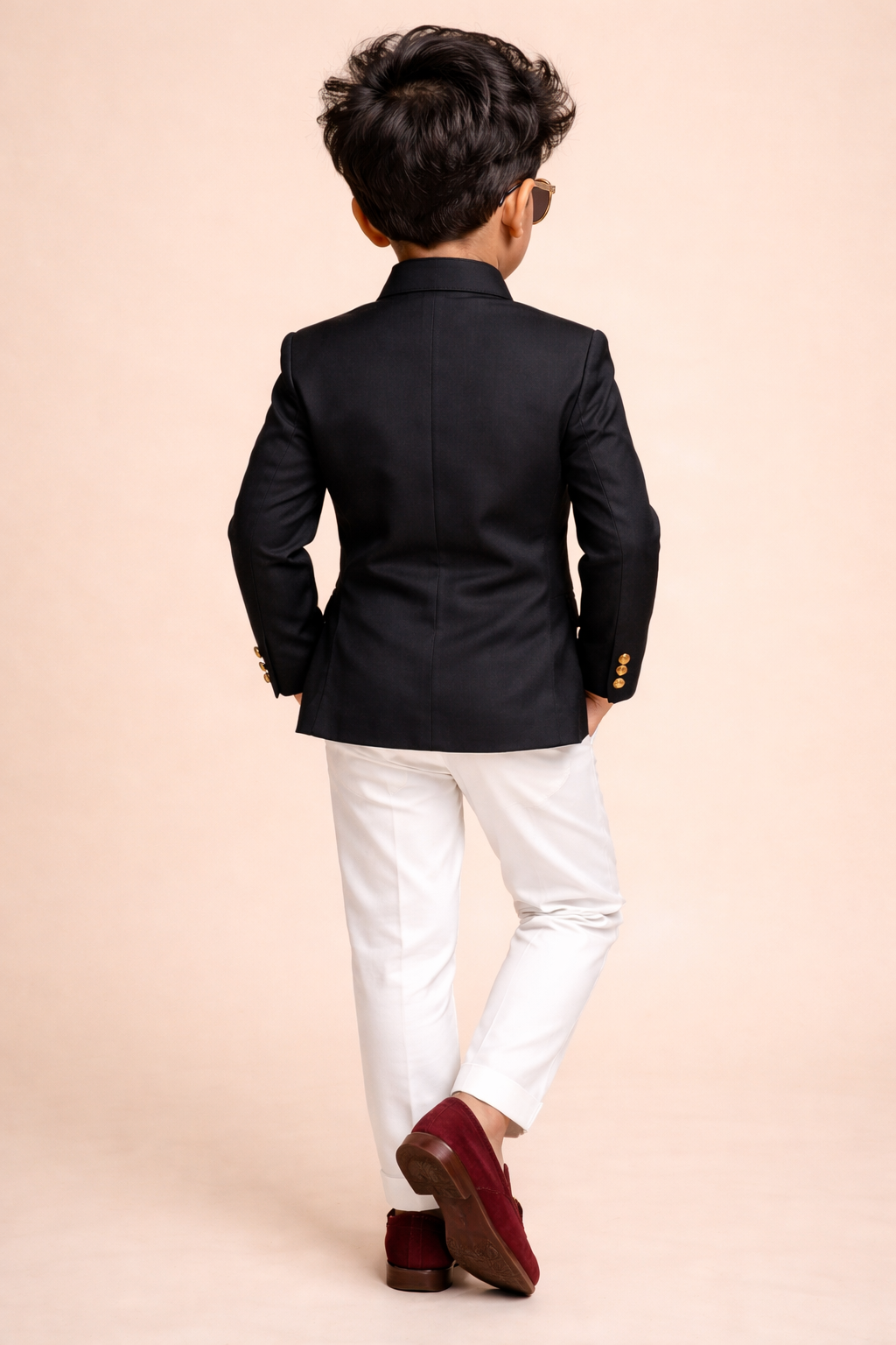 UNIQUE PATTERN BLACK & WHITE BANDHGALA SET FOR BOYS