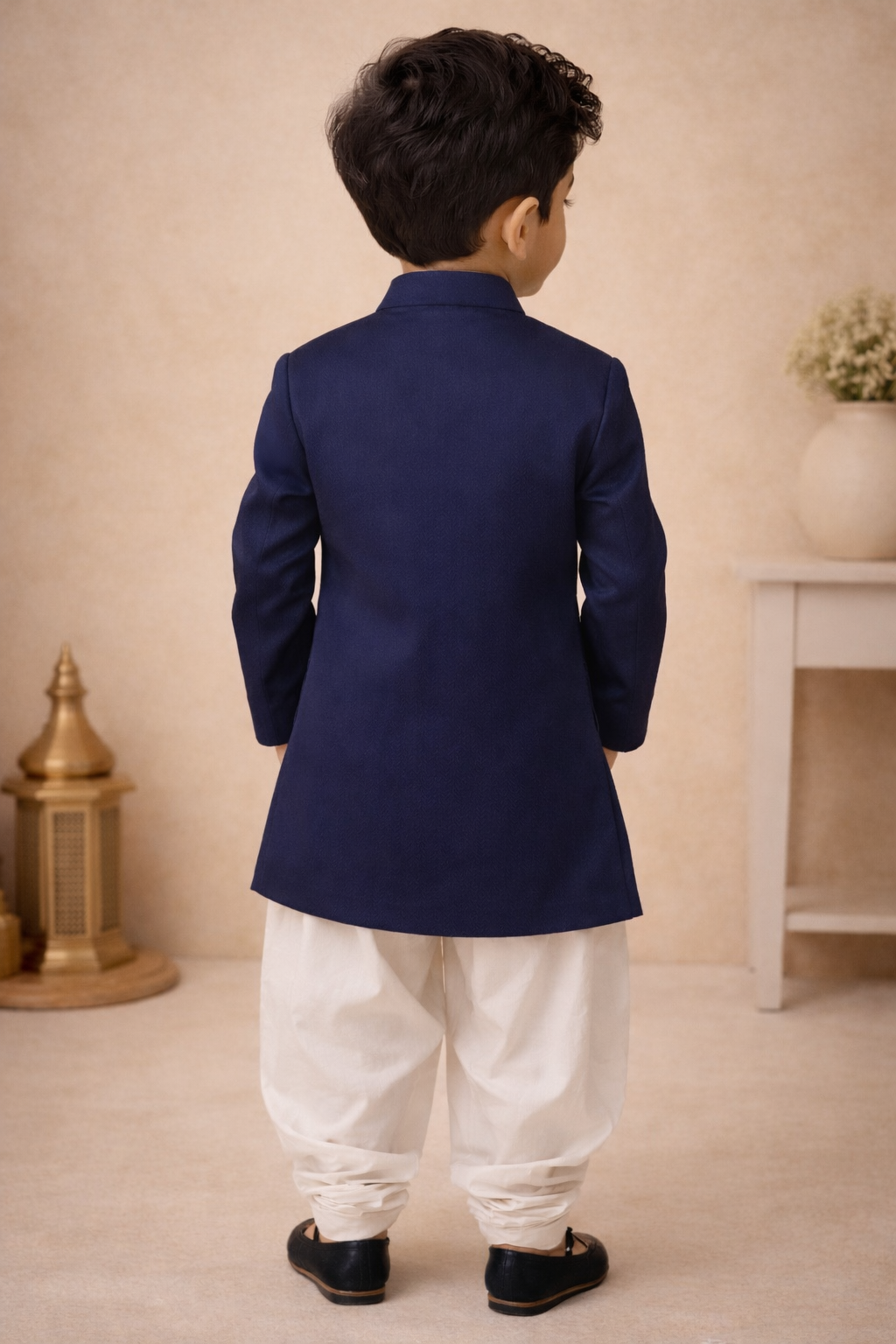 KID'S SHERWANI SET IN BLUE TONE WITH UNIQUE PATTERN & HEAVY EMBROIDERY