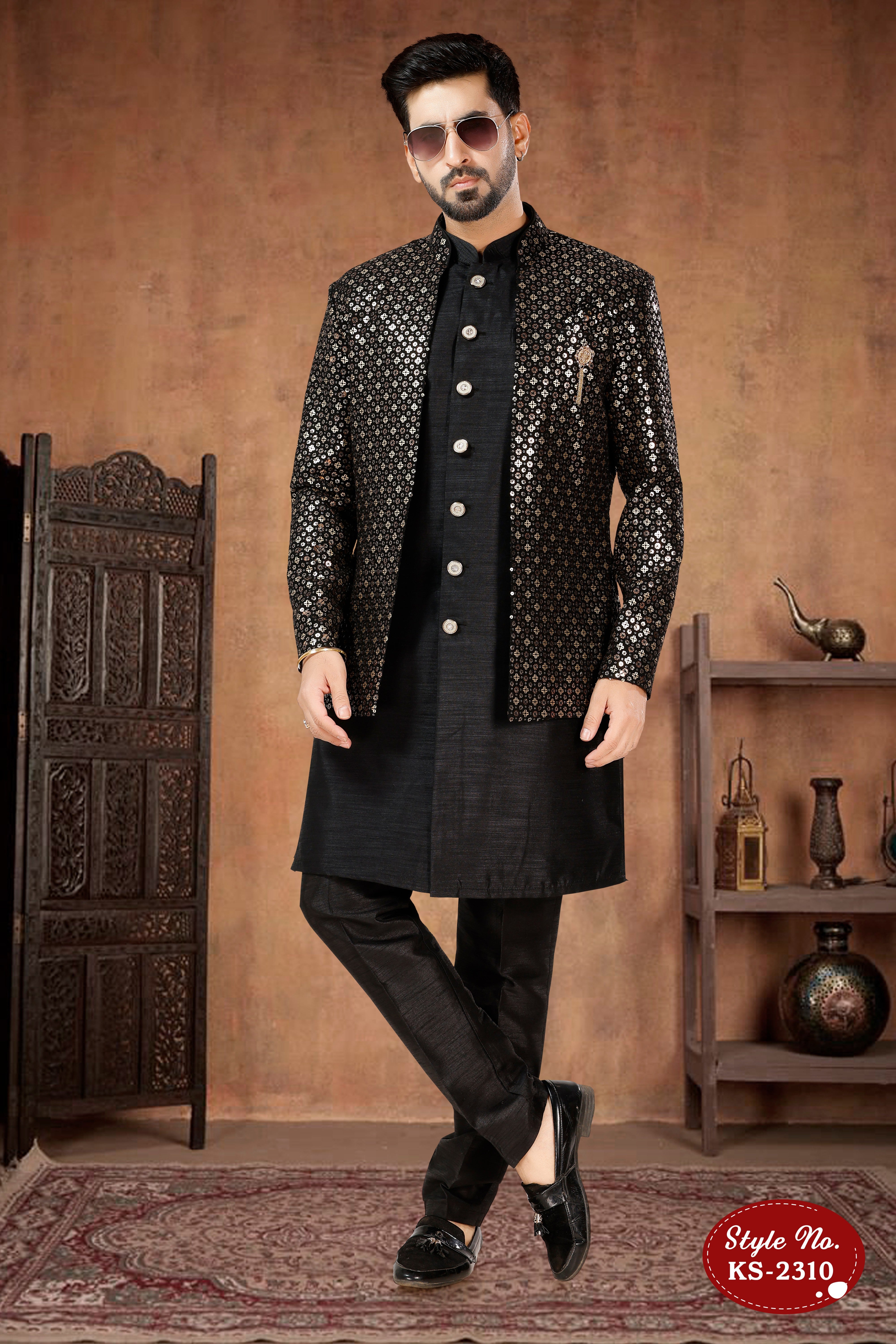 BLACK TONE 3 PC INDO-WESTERN SET FOR EVERY OCCASION