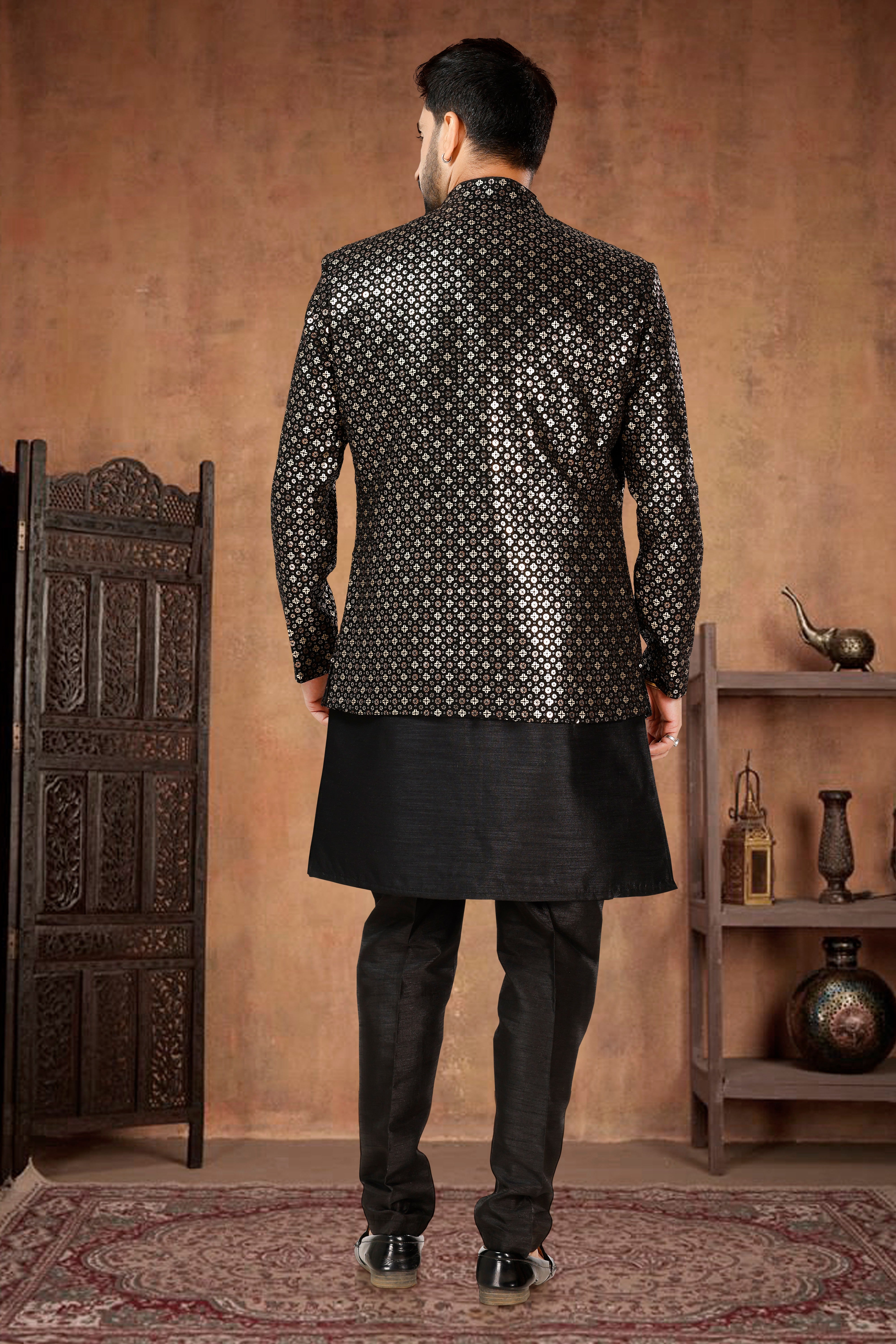 BLACK TONE 3 PC INDO-WESTERN SET FOR EVERY OCCASION
