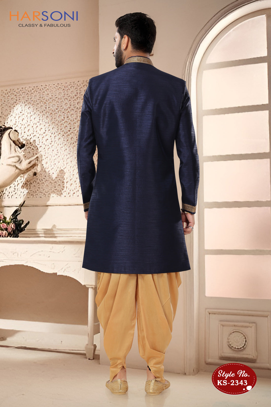 UNIQUE STYLE INDO-WESTERN SET IN BLUE TONE