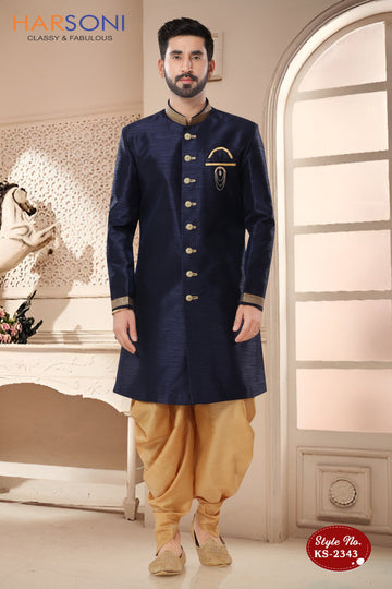 UNIQUE STYLE INDO-WESTERN SET IN BLUE TONE