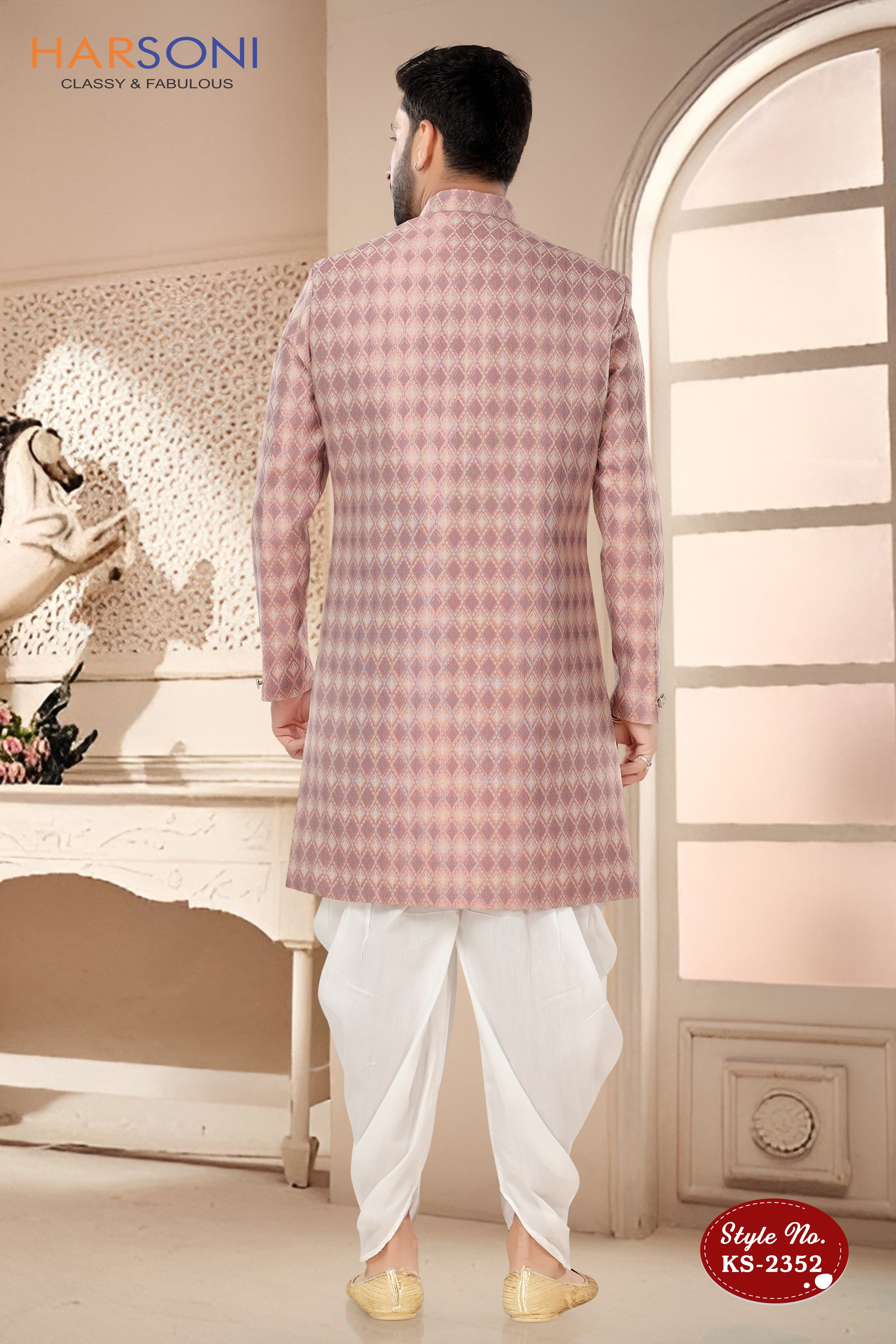 PINK HUE INDO-WESTERN SET IN UNIQUE PATTERN