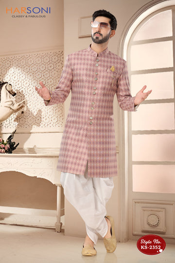 PINK HUE INDO-WESTERN SET IN UNIQUE PATTERN