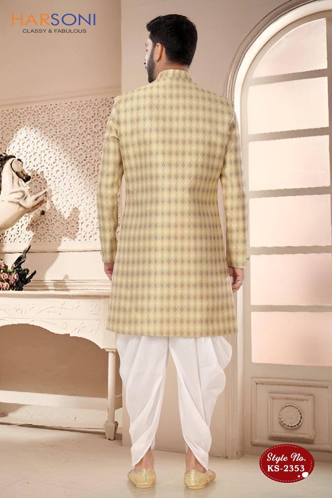 INDO-WESTERN SET IN YELLOW HUE
