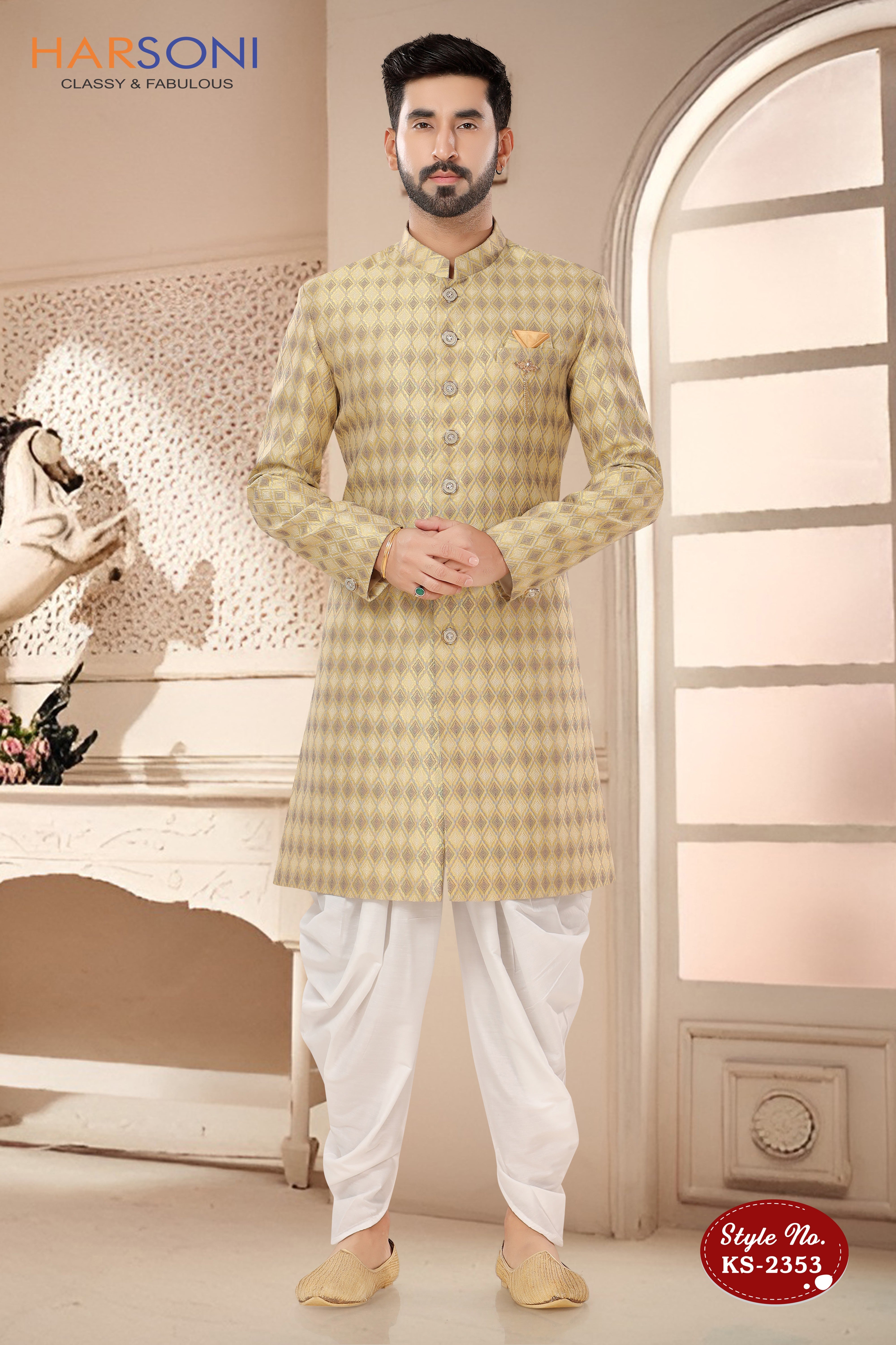 INDO-WESTERN SET IN YELLOW HUE