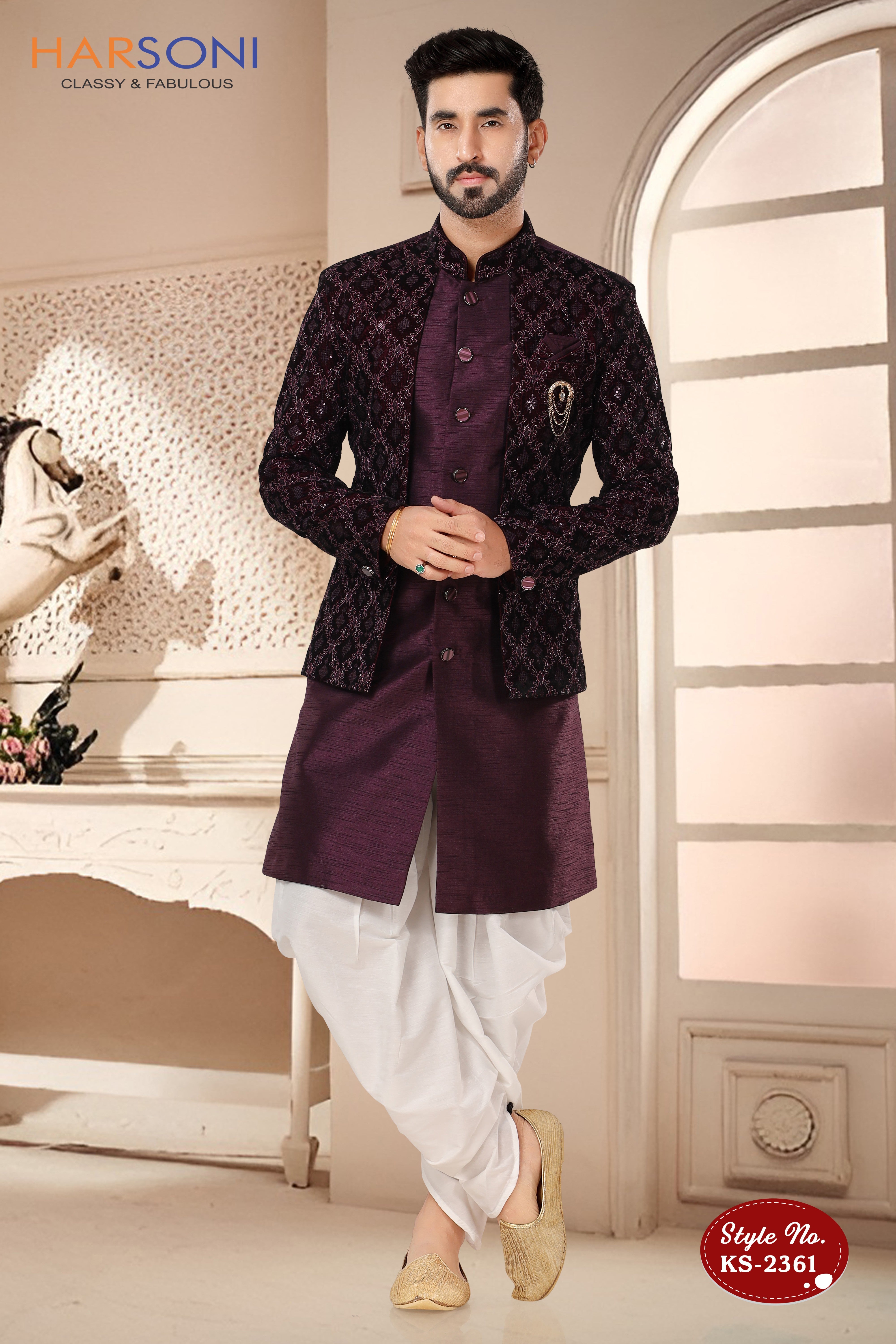 WINE HUE INDO-WESTERN SET IN UNIQUE STYLE